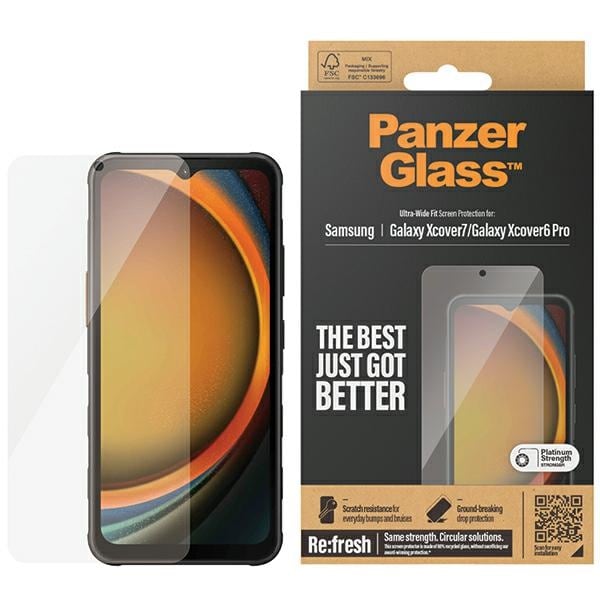 PanzerGlass Härdat glas med ultrabred passform för Samsung Galaxy Xcover7 / Xcover6 Pro