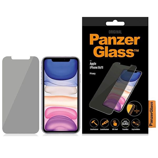 PanzerGlass Standard Fit härdat glas privatiserat för iPhone XR/11