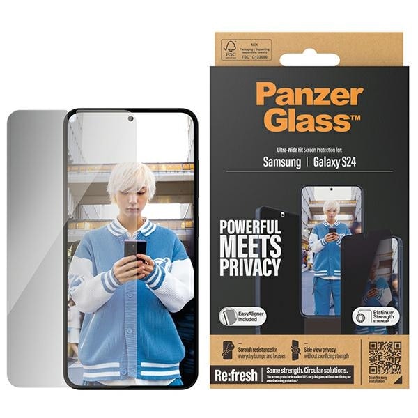 PanzerGlass Ultrabrett härdat glas med insynsskydd för Samsung Galaxy S24
