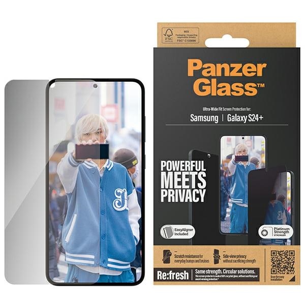 PanzerGlass ultrabrett härdat glas med insynsskydd för Samsung Galaxy S24+