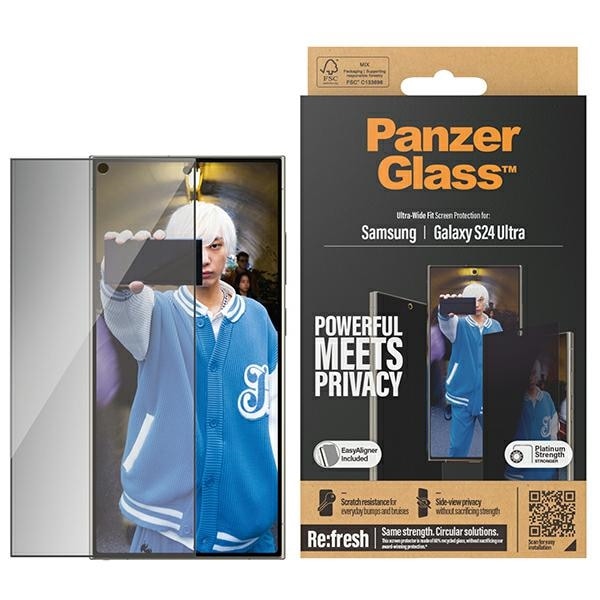 PanzerGlass ultrabret härdat glas med insynsskydd för Samsung Galaxy S24 Ultra
