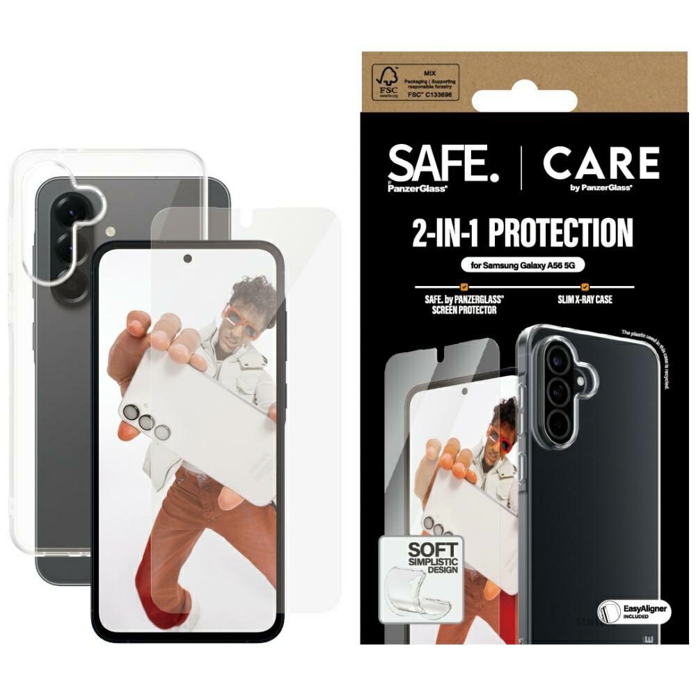 CARE by PanzerGlass Fashion 2in1 Fodral+Glas för Samsung Galaxy A56 5G - transparent