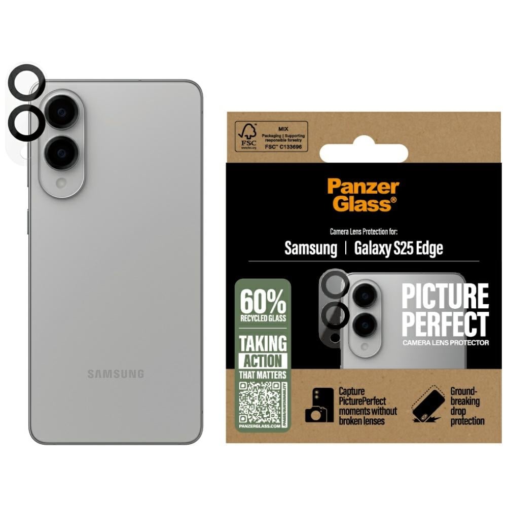 PanzerGlass PicturePerfect linsskydd härdat glas för Samsung Galaxy S25 Edge - Klar