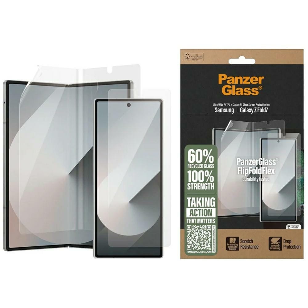 PanzerGlass FlipFoldFlex 2-i-1 skyddssats Classic glas + TPU-film för Samsung Galaxy Fold7