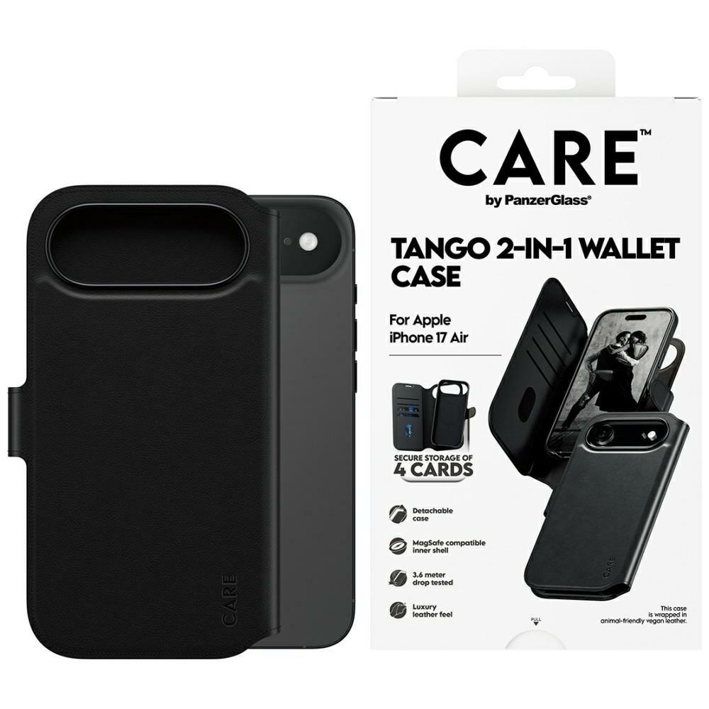 CARE by PanzerGlass Feature Tango 2in1 Plånboksfodral MagSafe för iPhone Air - Svart