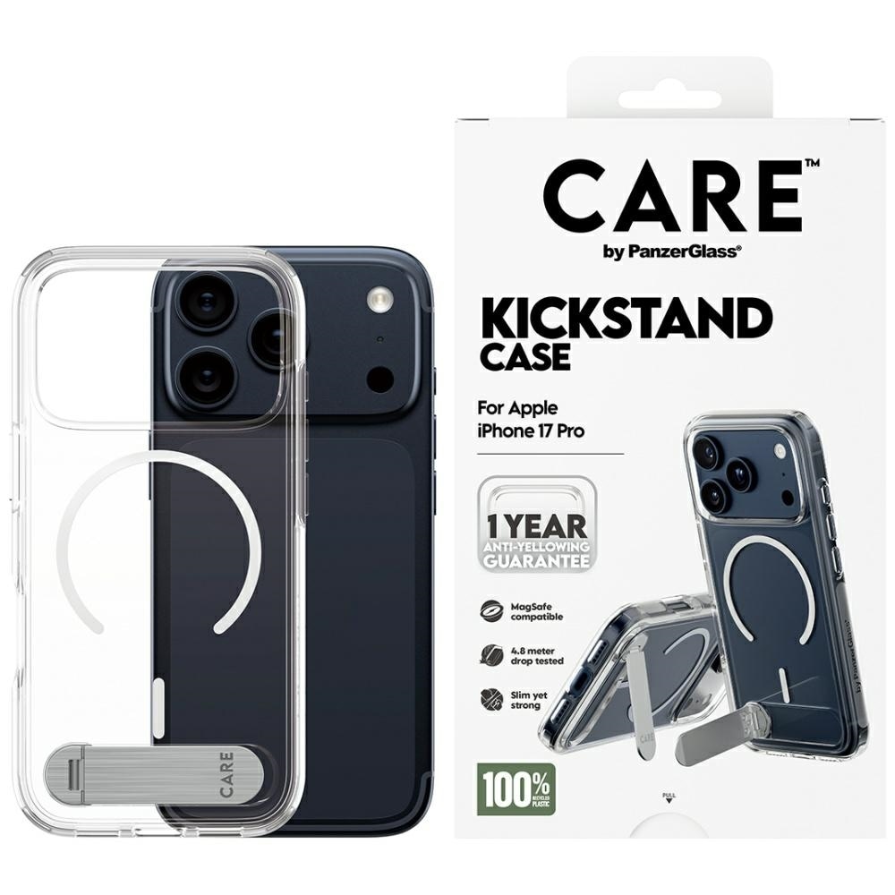 CARE by PanzerGlass Funktionsfodral med kickstand MagSafe för iPhone 17 Pro - Klar
