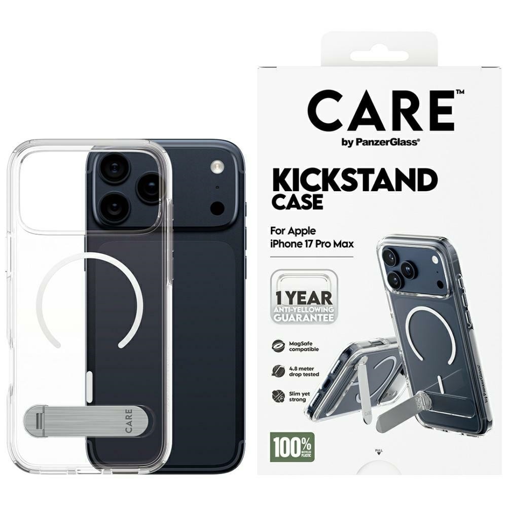 CARE by PanzerGlass Funktionsfodral med kickstand MagSafe för iPhone 17 Pro Max - Klar
