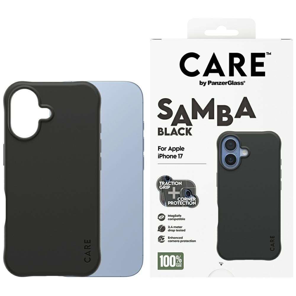 CARE by PanzerGlass Moderiktigt Samba MagSafe-fodral för iPhone 17 - Svart