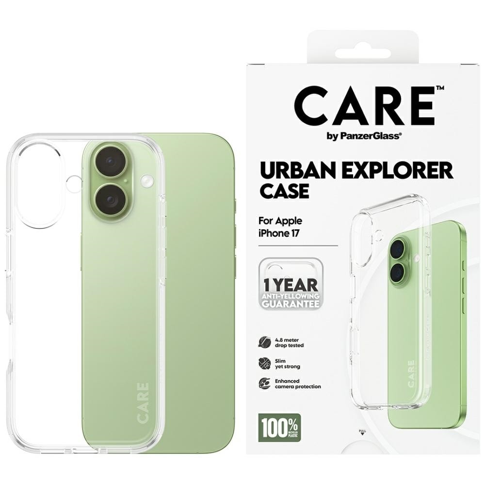 CARE by PanzerGlass Flagship Urban Explorer Fodral med klar ram för iPhone 17 - transparent