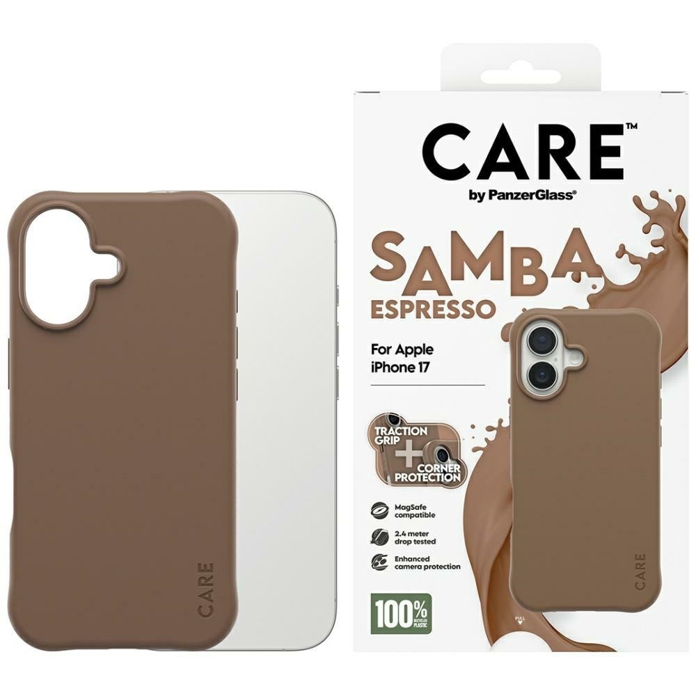 CARE by PanzerGlass Moderiktigt Samba MagSafe-fodral för iPhone 17 - Brun