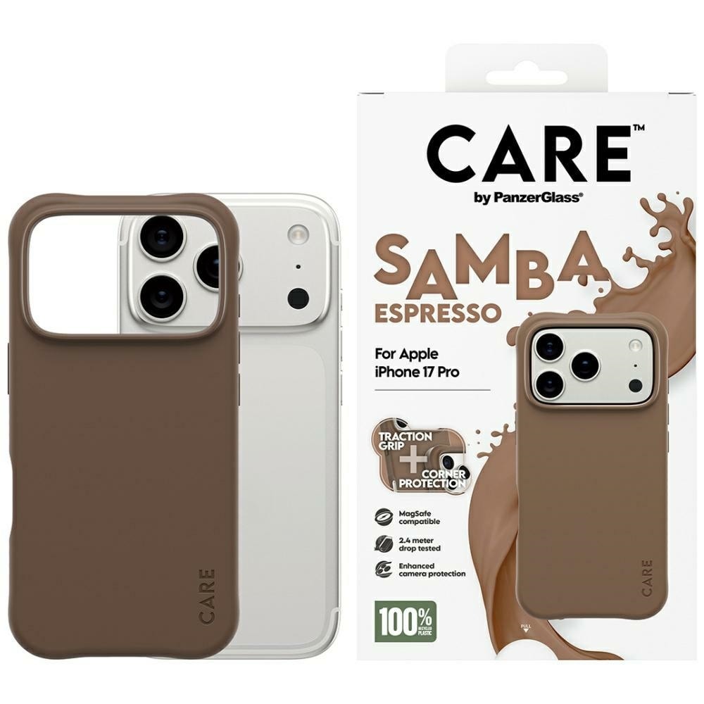 CARE by PanzerGlass Moderiktigt Samba MagSafe-fodral för iPhone 17 Pro - Brun