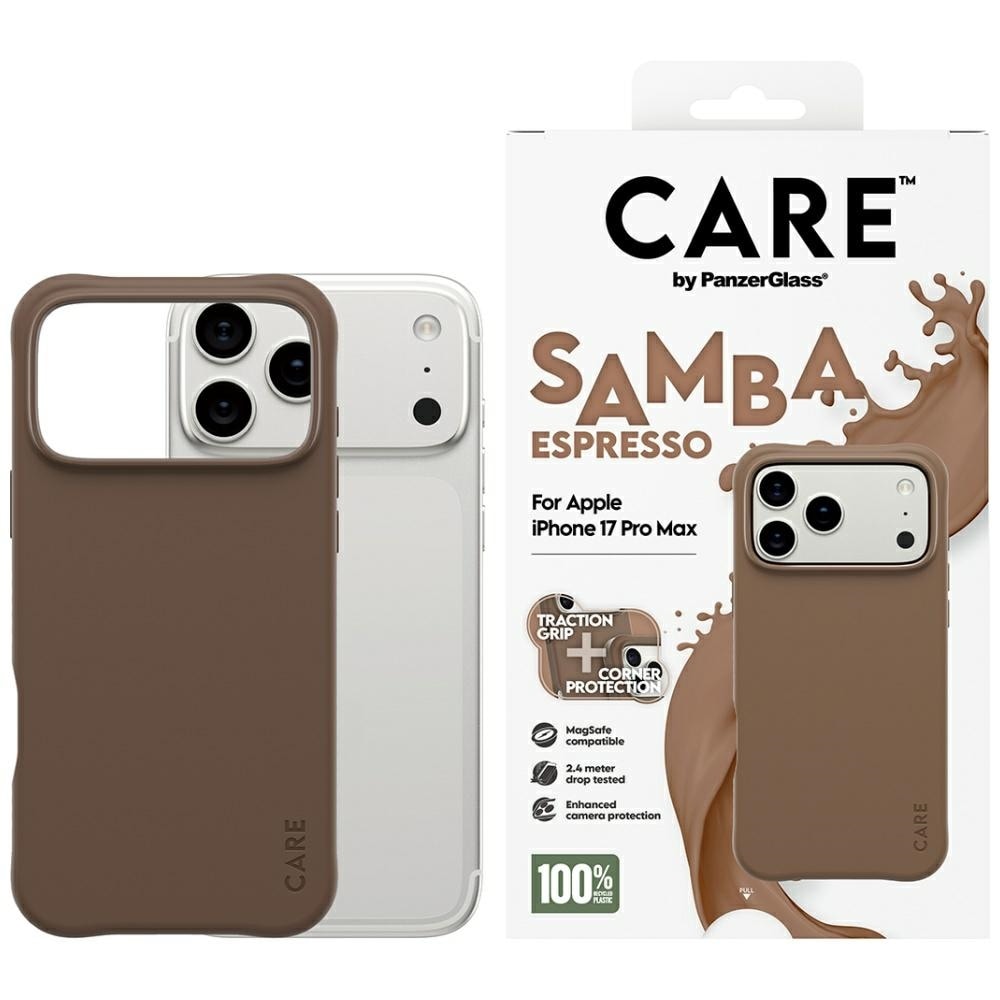 CARE by PanzerGlass Moderiktigt Samba MagSafe-fodral för iPhone 17 Pro Max - Brun