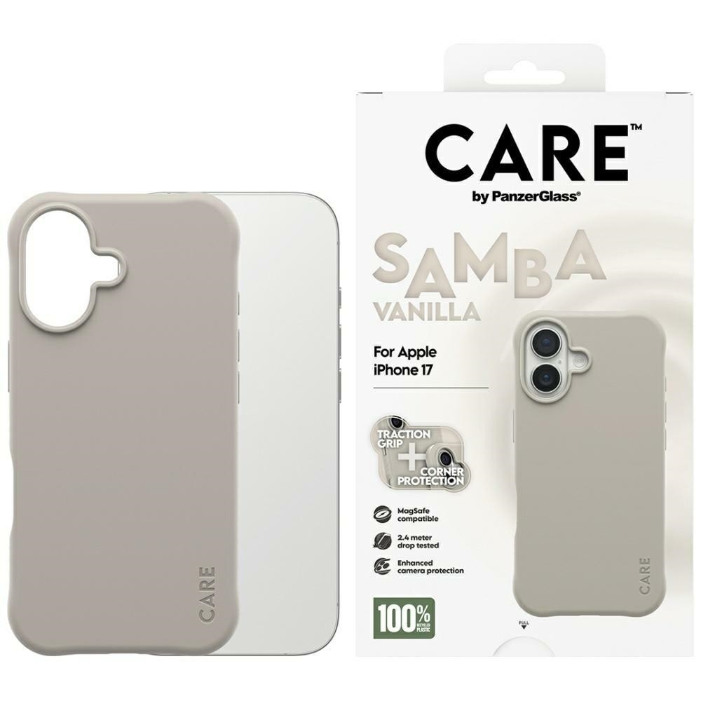 CARE by PanzerGlass Moderiktigt Samba MagSafe-fodral för iPhone 17 - Grå