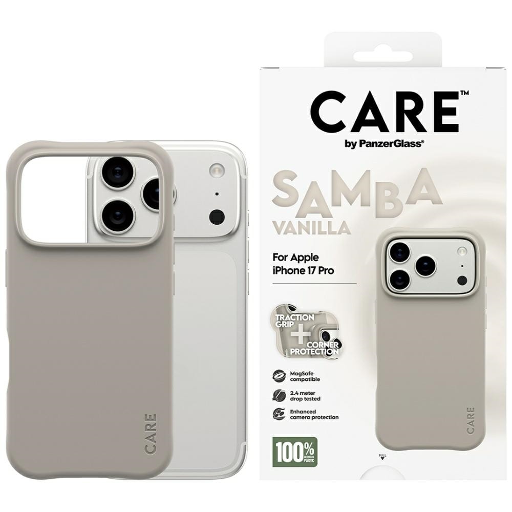 CARE by PanzerGlass Moderiktigt Samba MagSafe-fodral för iPhone 17 Pro - Grå