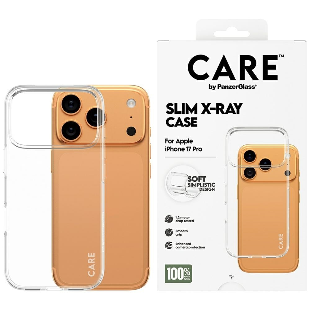 CARE by PanzerGlass Moderiktigt X-Ray Soft Basic-fodral för iPhone 17 Pro - Transparent