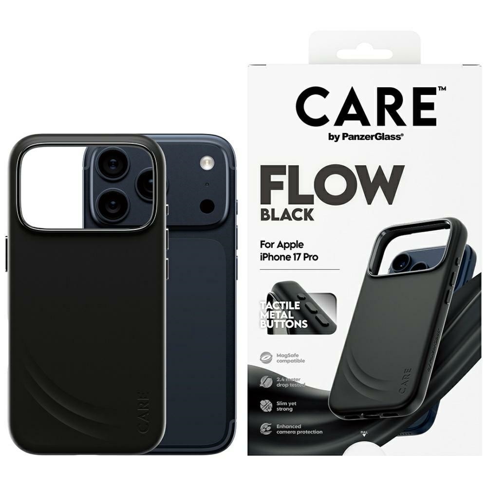 CARE by PanzerGlass Feature FLOW MagSafe-fodral för iPhone 17 Pro - Svart