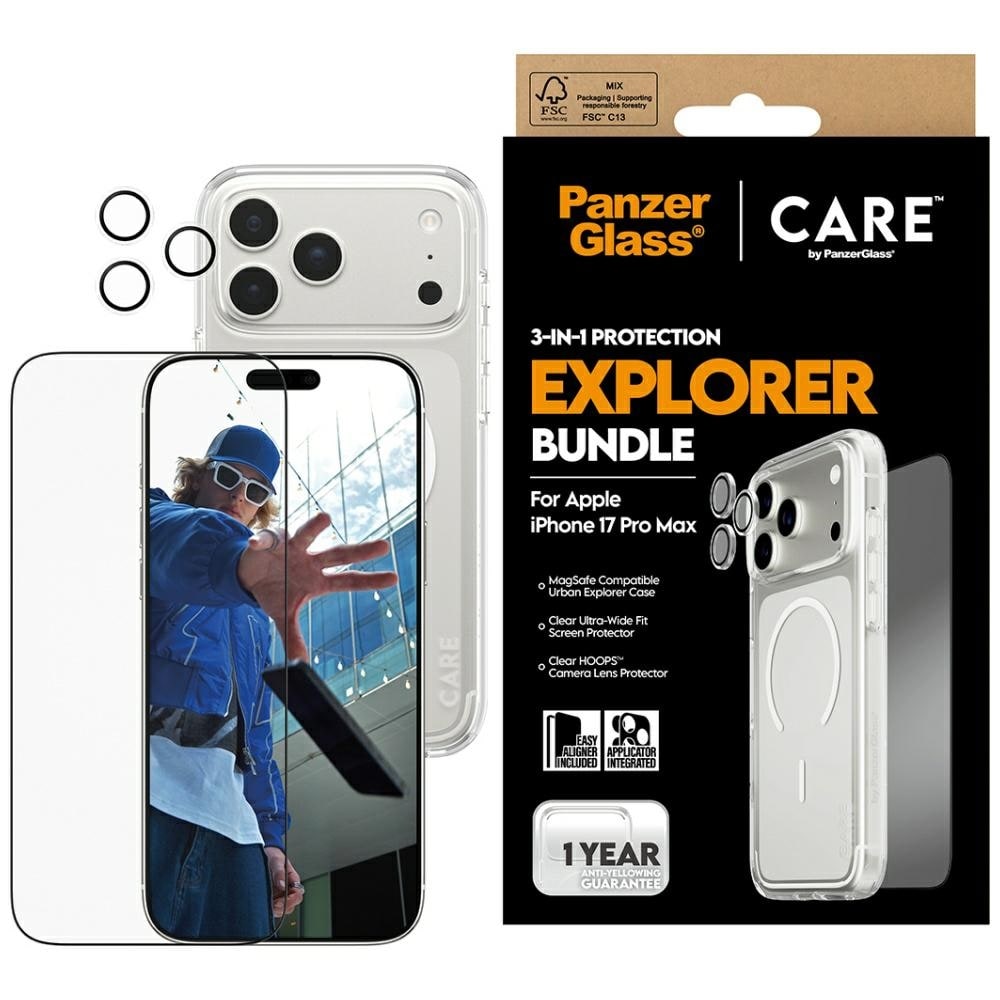 CARE by PanzerGlass Flagship Explorer 3-i-1-fodral + glas + lins för iPhone 17 Pro Max