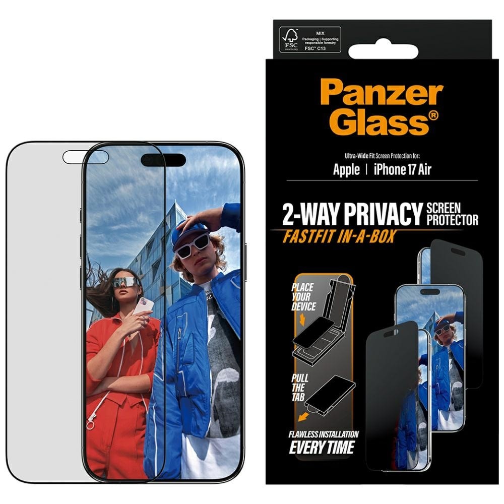 PanzerGlass Ultra-Wide Fit Fastfit Insynsskyddande glas för iPhone Air