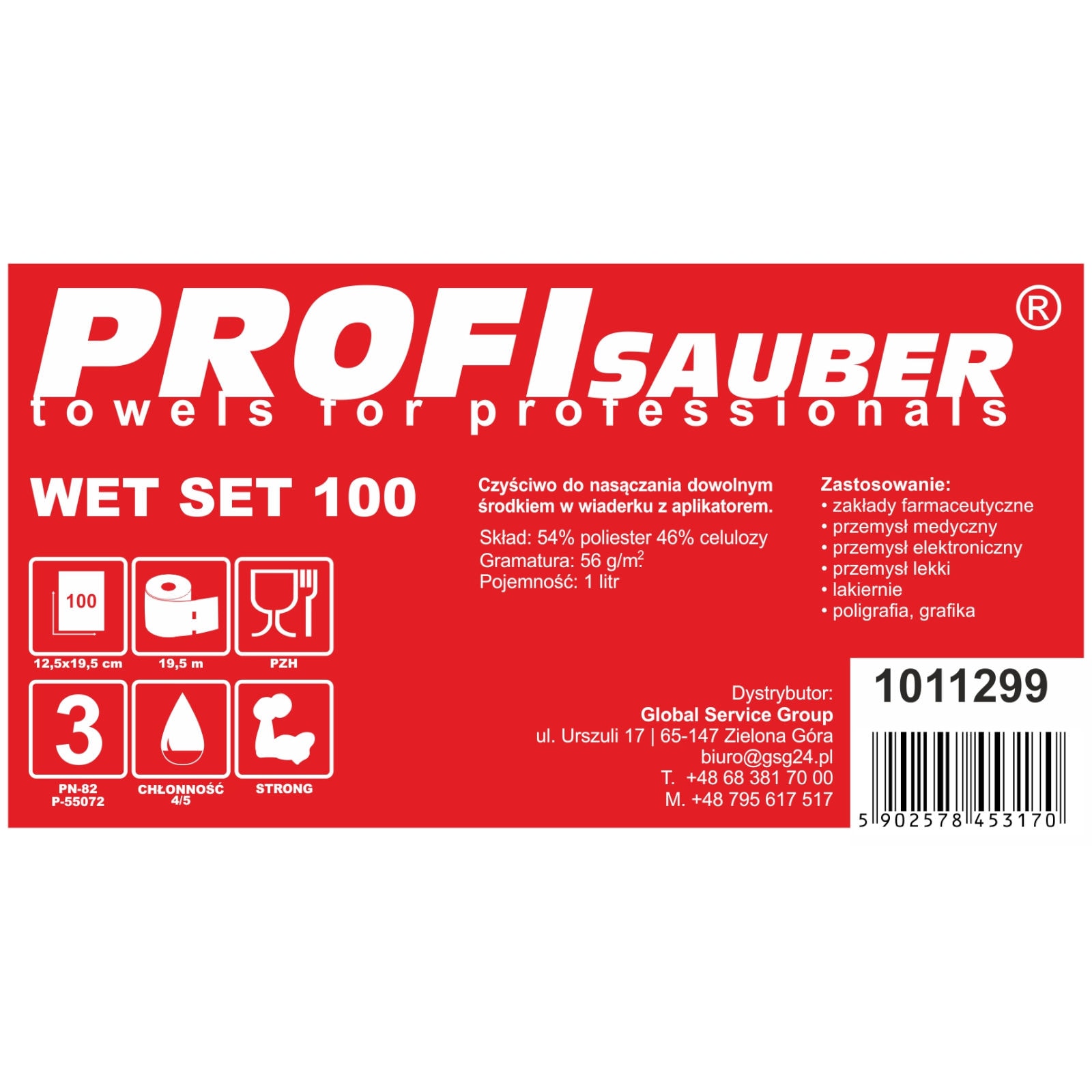 Trasor i en blötläggningshink med en ProfiSauber WET SET 100-dispenser