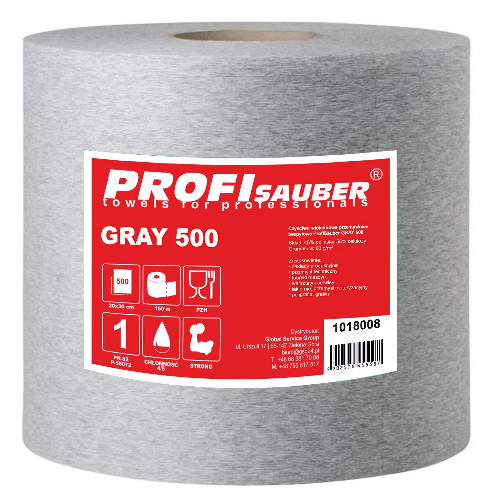 Grå nonwoven industrirengöringsduk ProfiSauber GRAY 500