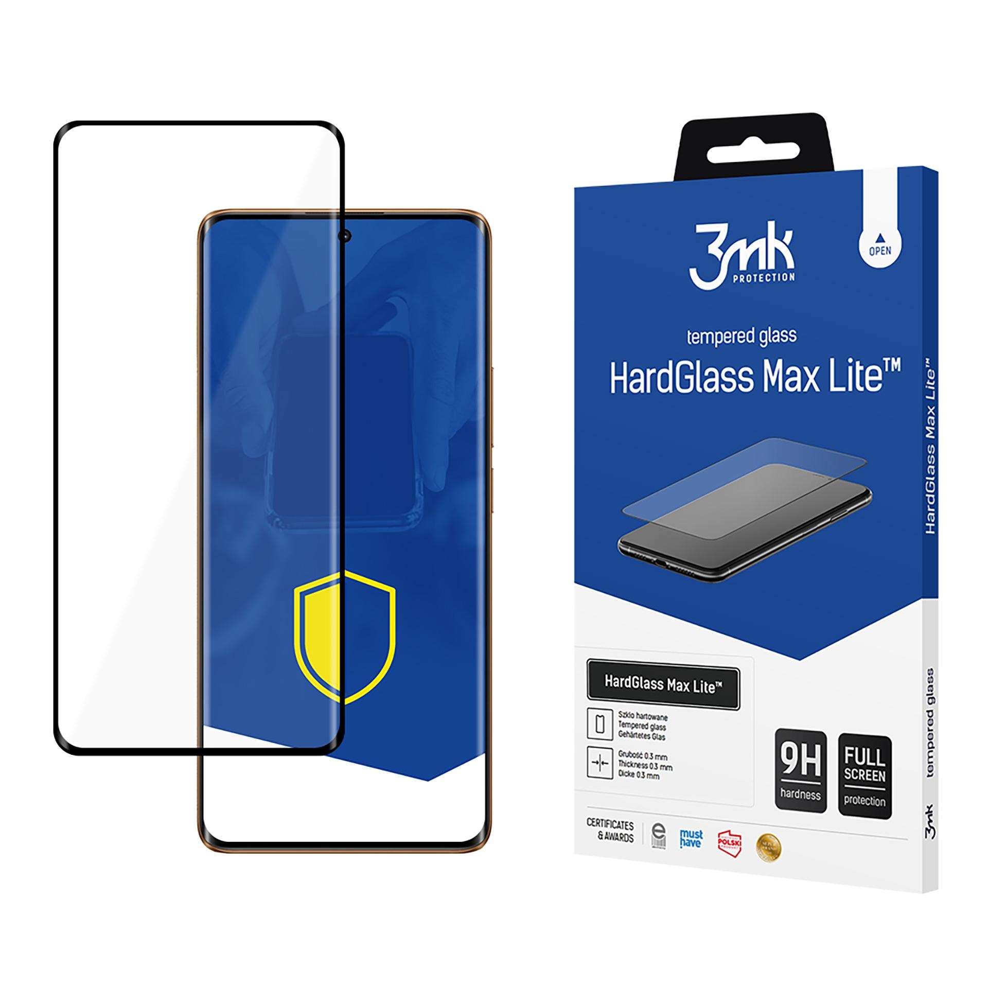 9H 3mk HardGlass Max Lite™ glas för Realme 11 Pro / 11 Pro+ / Moto Edge 30 Ultra / 40 Pro