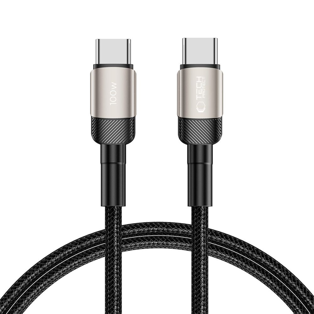 Tech-Protect UltraBoost Evo USB-C / USB-C PD-kabel 100W 5A 1m - titan