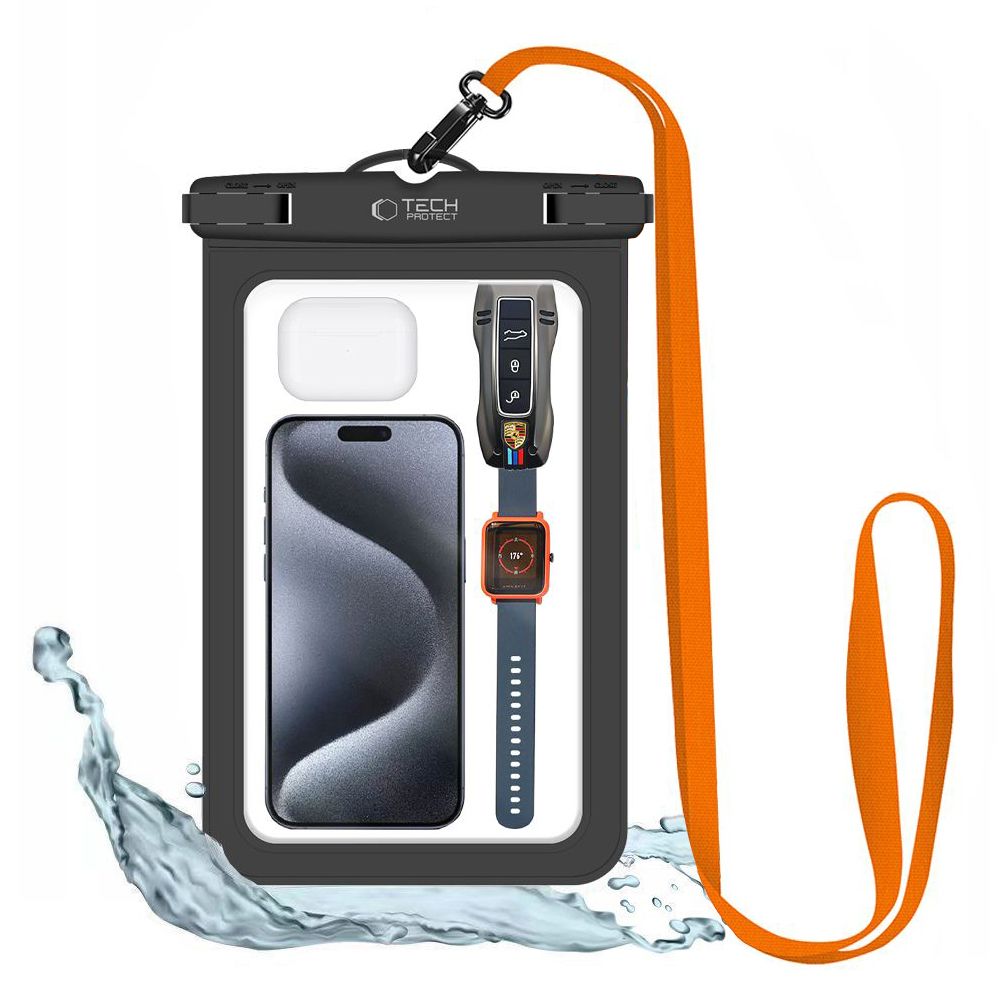 Tech-Protect Waterproof Case UWC9 vattentätt för enheter upp till 8,9" - svart och orange