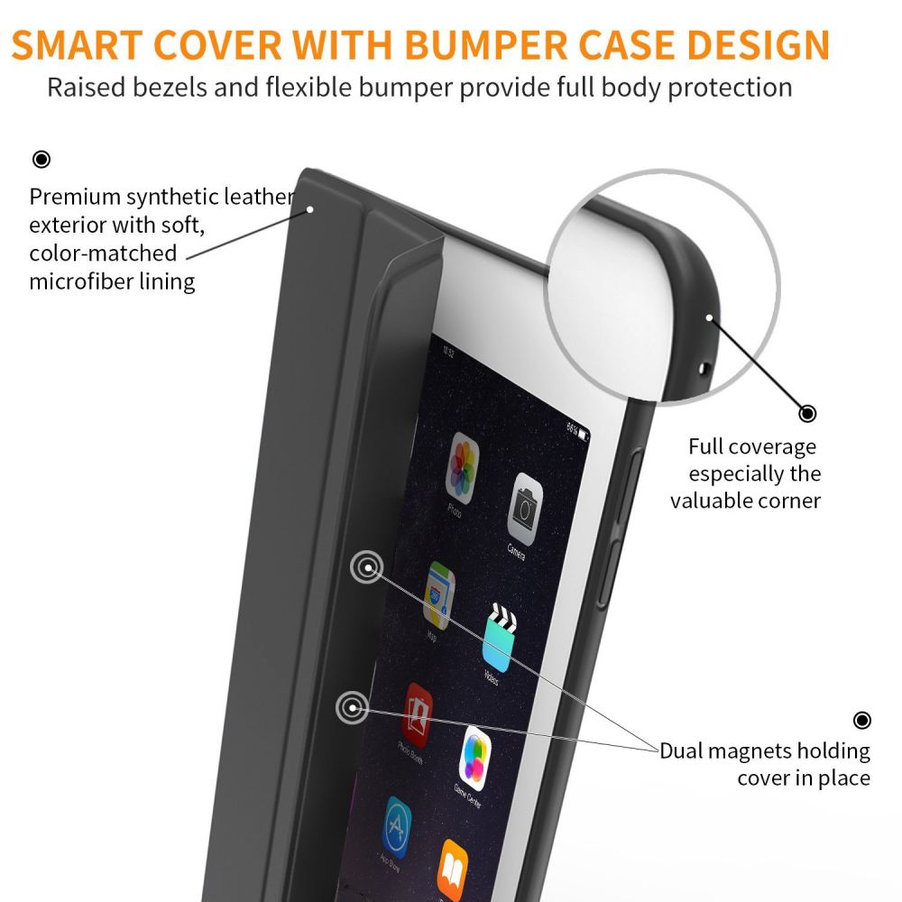 Tech-Protect SmartCase til iPad 9,7'' 5/6 2017-2018 - sort