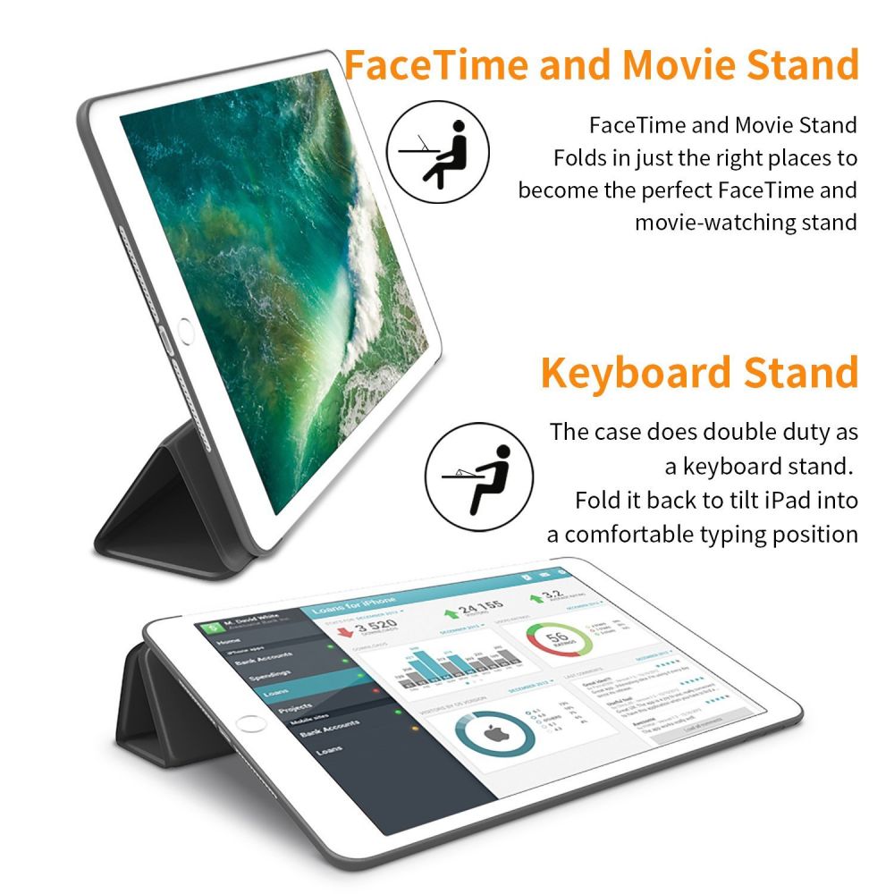 Tech-Protect SmartCase til iPad 9,7'' 5/6 2017-2018 - sort