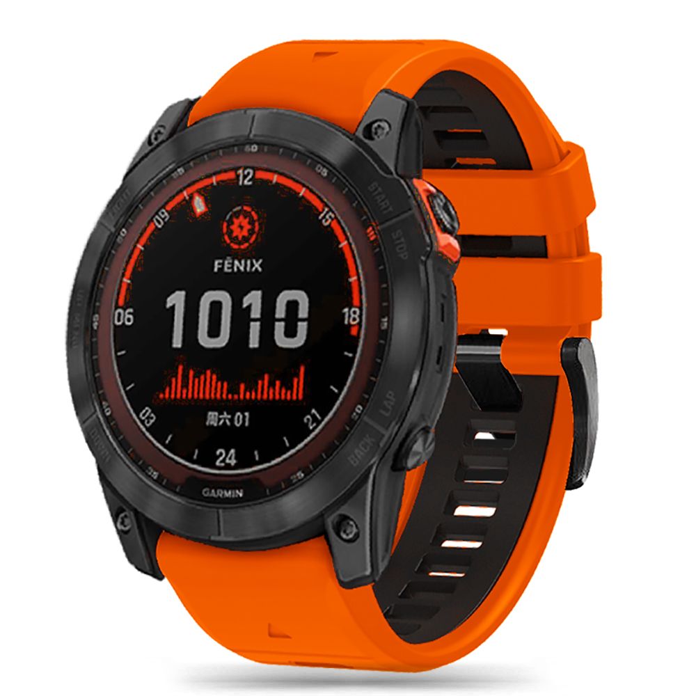 Tech-Protect IconBand Pro rem för Garmin Fenix 3/5X/3HR/5X Plus/6X/6X Pro/7X - Orange-Svart