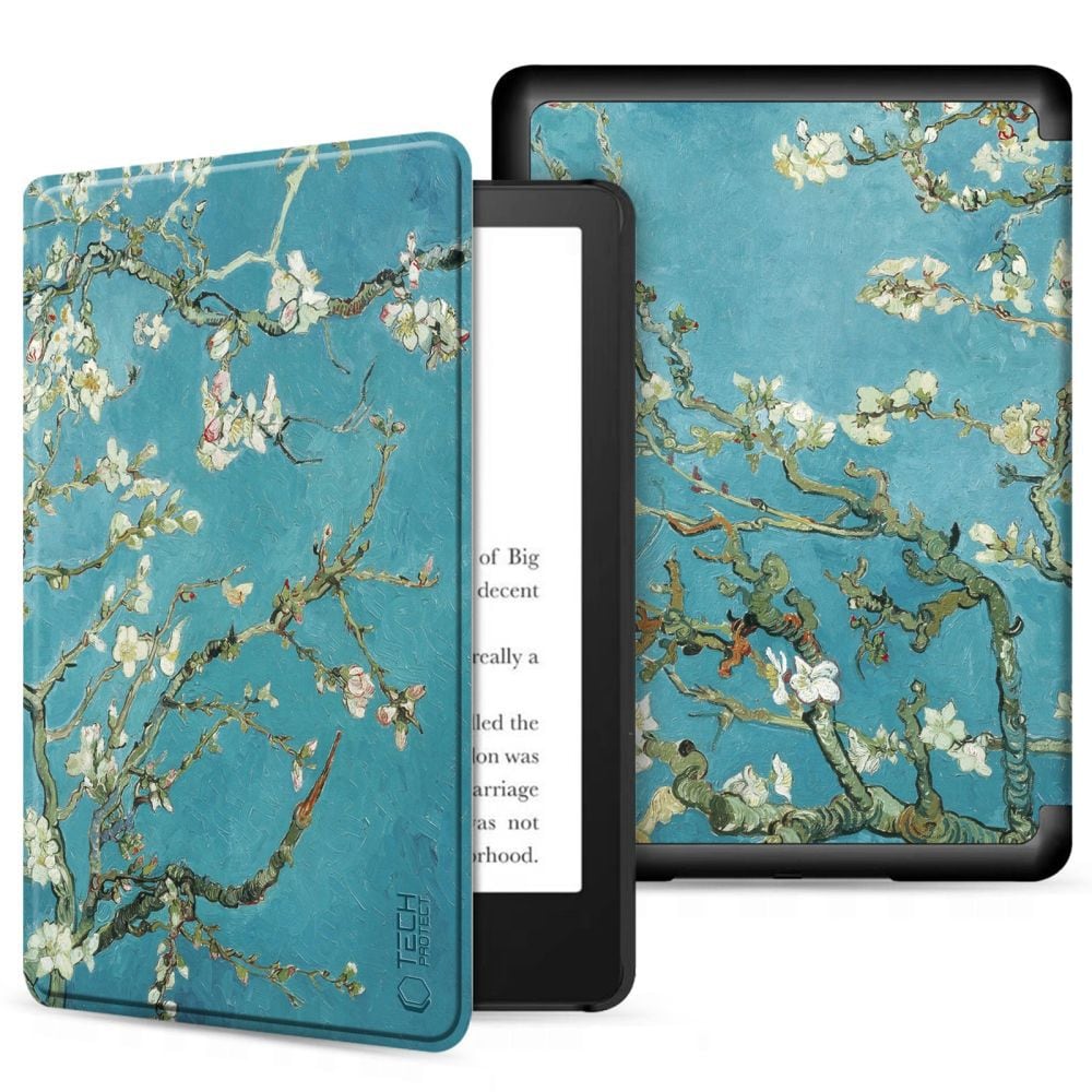 Tech-Protect SmartCase för Kindle 11" 2022 - Blå med Sakura-blommor