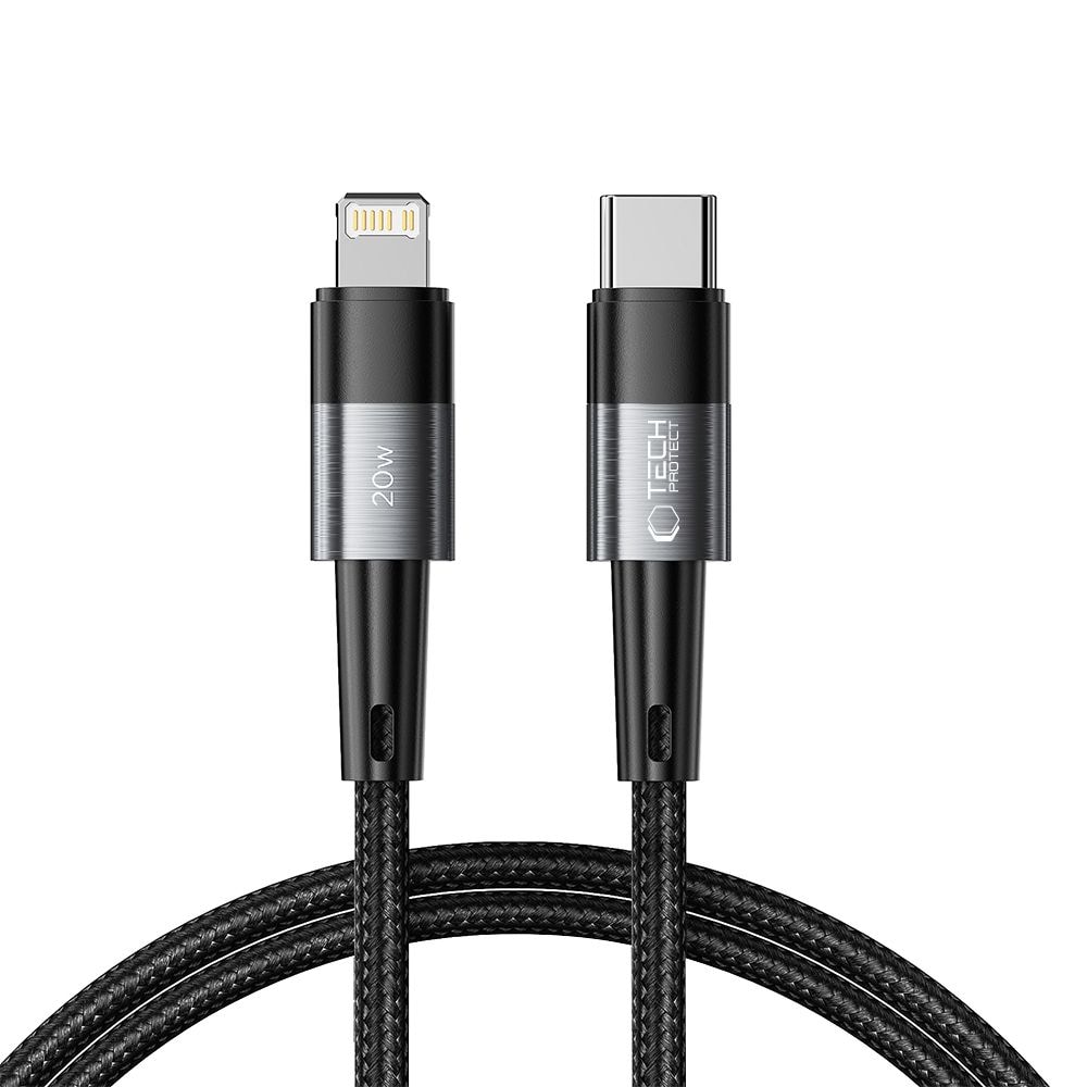 Tech-Protect UltraBoost Lightning / USB-C PD-kabel 20W 3A 1m - grå
