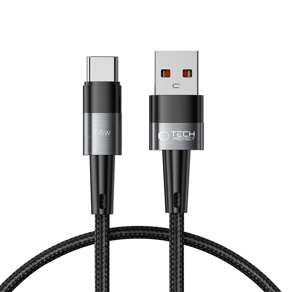 Tech-Protect UltraBoost USB-C / USB-A-kabel 66W 6A 0,25m - Grå