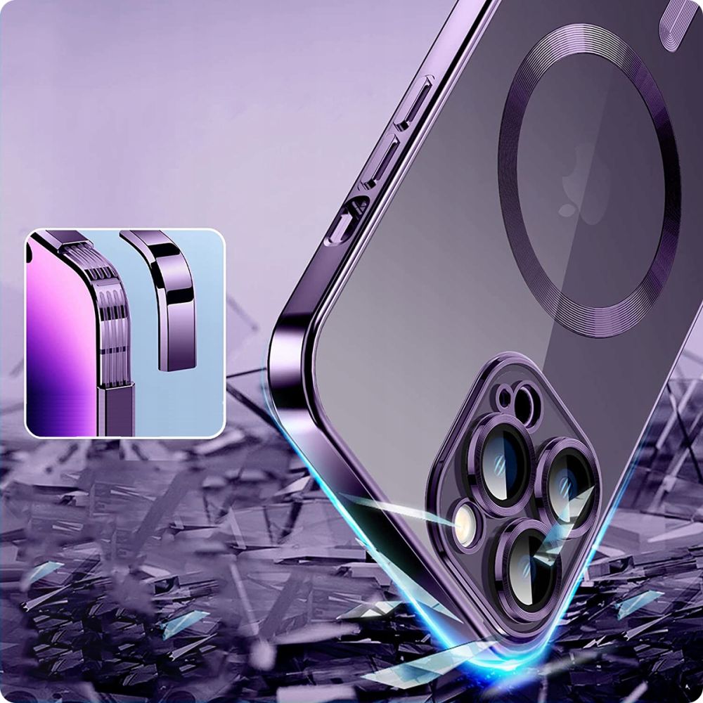 Tech-Protect MagShine Line MagSafe iPhone 14 Pro-etui - Lilla