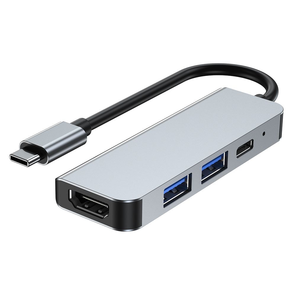 HUB Tech-Protect V2 4in1 USB-C - USB-A 3.0 / USB-A 2.0 / USB-C / HDMI - grå