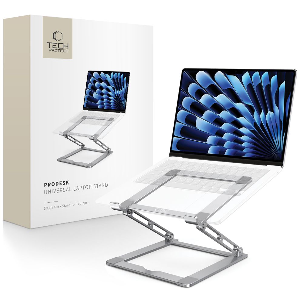 Tech-Protect ULS400 universellt hopfällbart stativ för bärbara datorer upp till 17" - grått