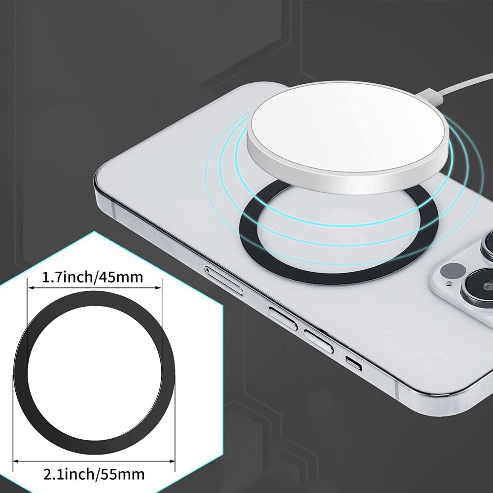 Tech-Protect MagMat MagSafe magnetisk ring universal - sort/sølv (2 stk.)