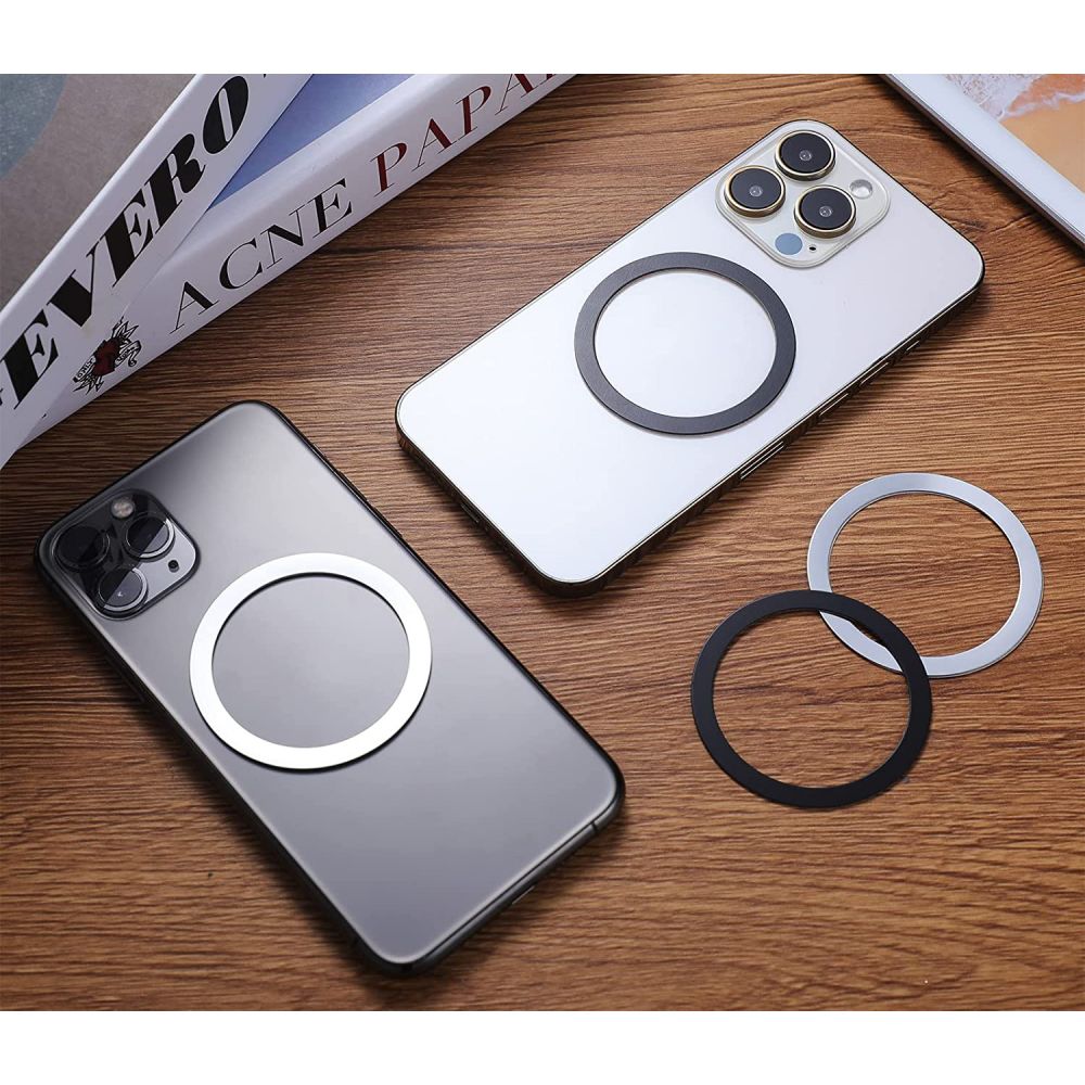 Tech-Protect MagMat MagSafe magnetisk ring universal - sort/sølv (2 stk.)