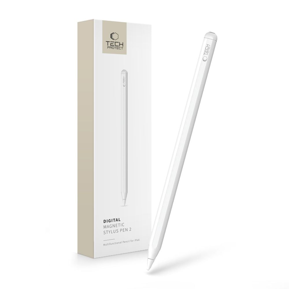 Tech-Protect Digital Magnetic Stylus Pen 2 Magnetic för iPad-surfplatta - Vit