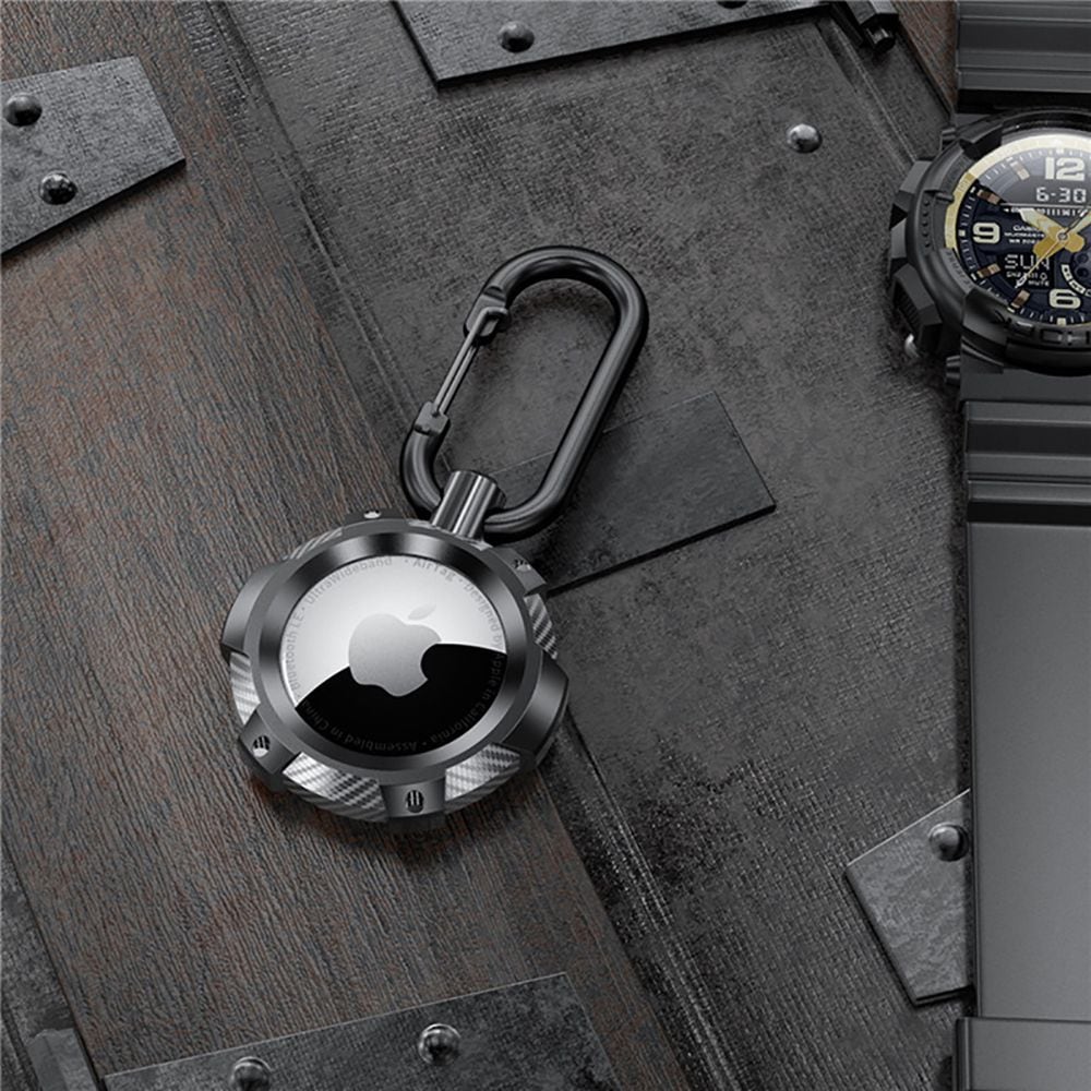 Tech-Protect TPUCarbon-etui til Apple AirTag - Sort