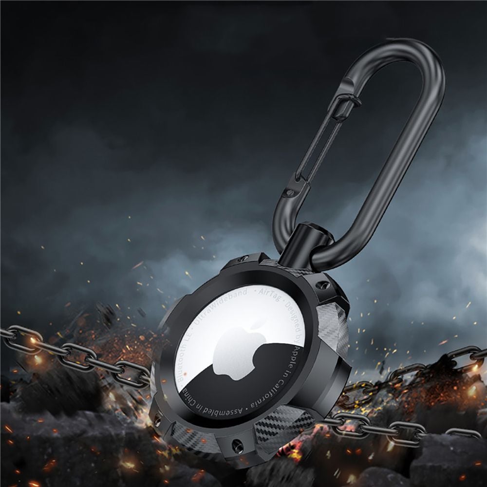 Tech-Protect TPUCarbon-etui til Apple AirTag - Sort