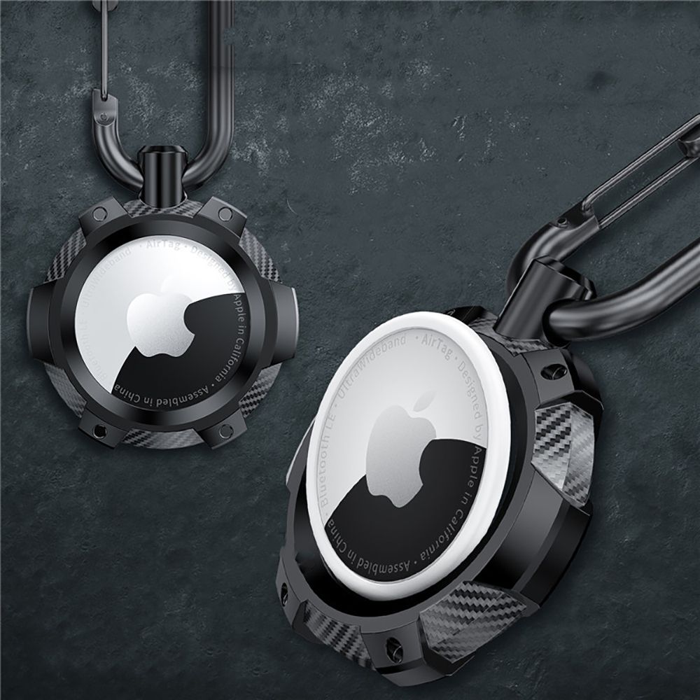 Tech-Protect TPUCarbon-etui til Apple AirTag - Sort