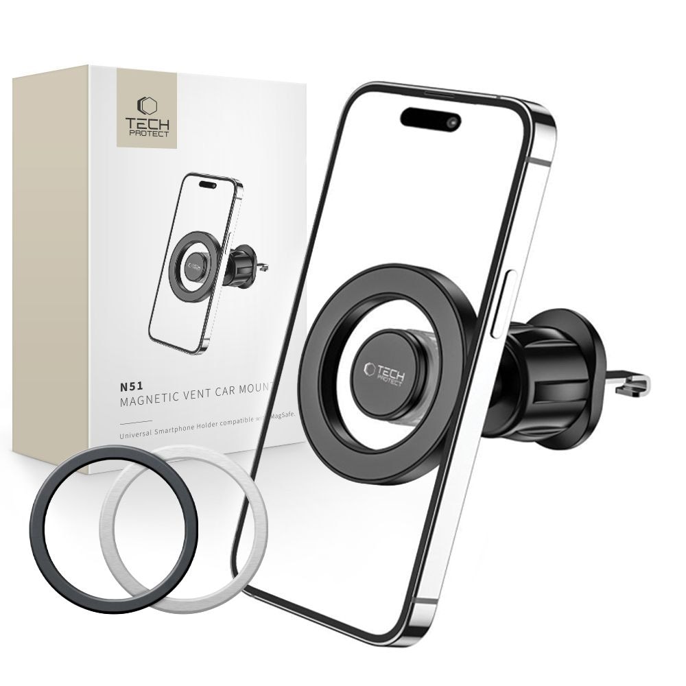 Tech-Protect N51 biltelefonhållare med MagSafe för luftventil - svart
