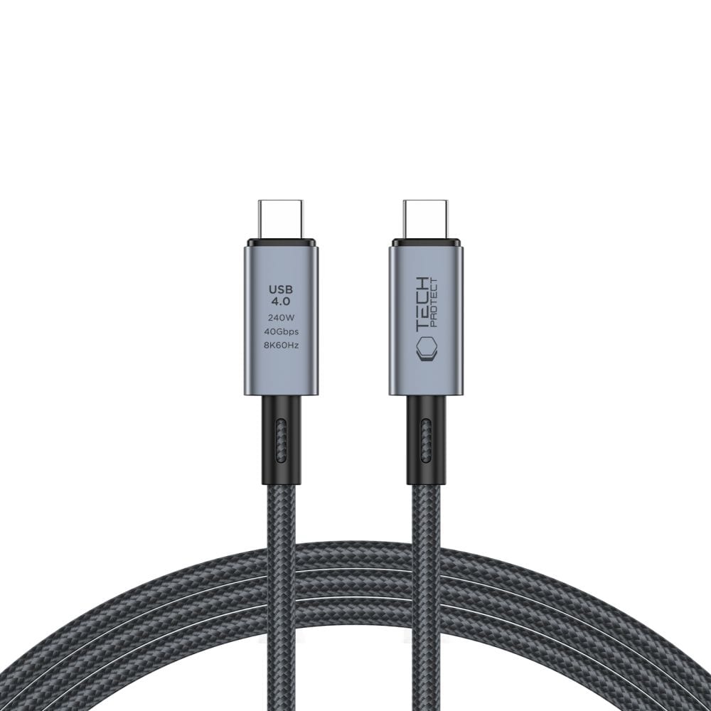 Tech-Protect UltraBoost Max USB-C 4.0 / USB-C 4.0 PD 240W 8K 40Gbps 2m kabel - grå