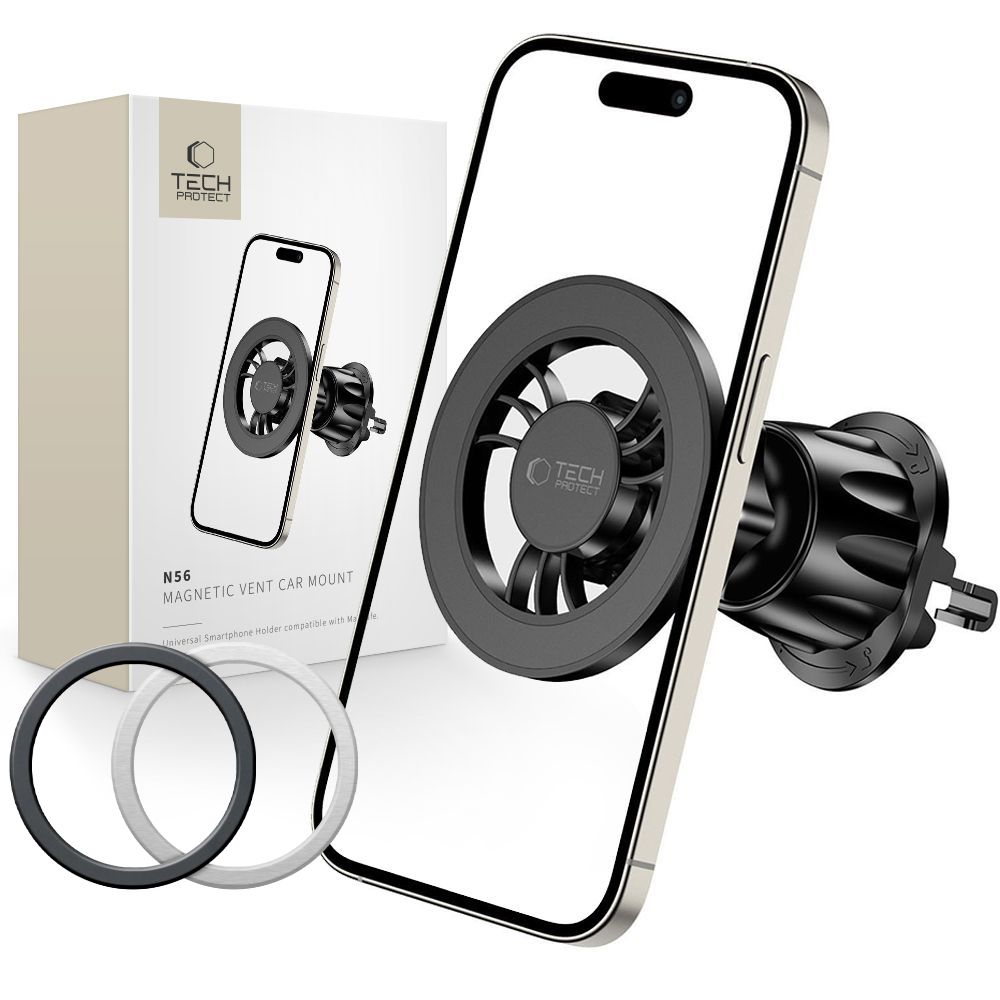 Tech-Protect N56 Magnetisk biltelefonhållare med MagSafe för luftventil - Svart