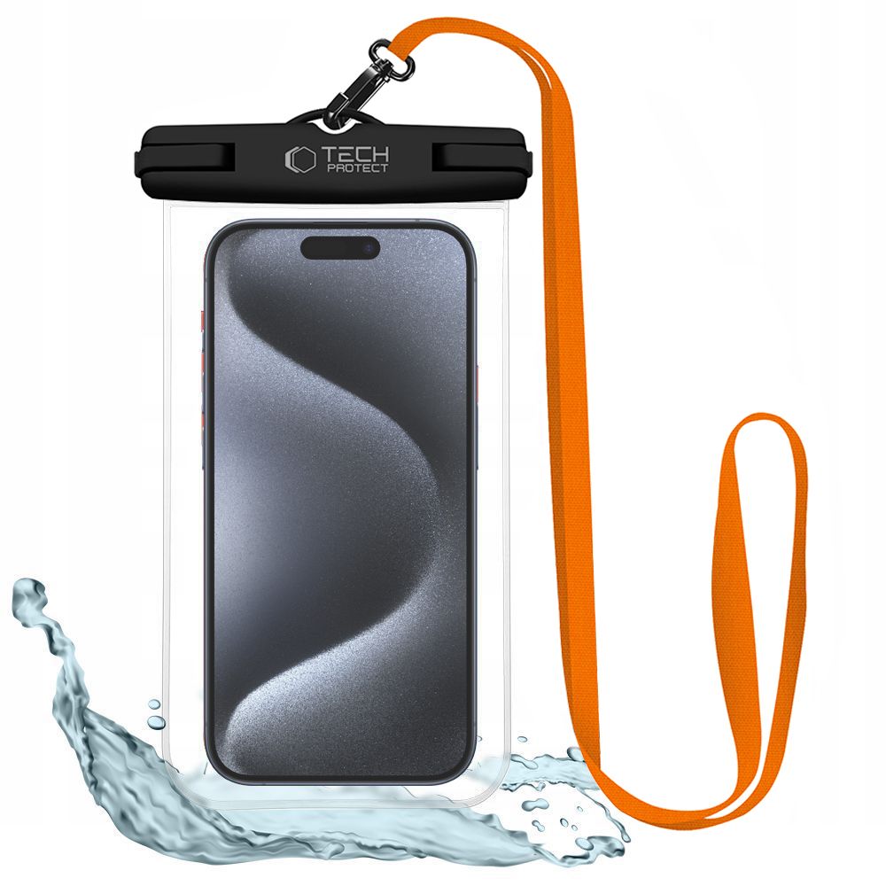 Tech-Protect Waterproof Case UWC7 vattentätt för enheter upp till 6,9" - svart och orange