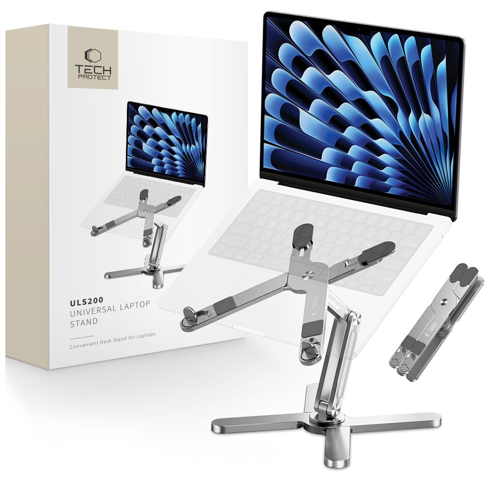 Tech-Protect ULS200 universalstativ för bärbara datorer upp till 16" - silver