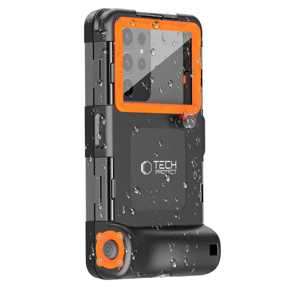 Tech-Protect vanntett etui IPX8 for 4,7-6,7" smarttelefoner - svart og oransje