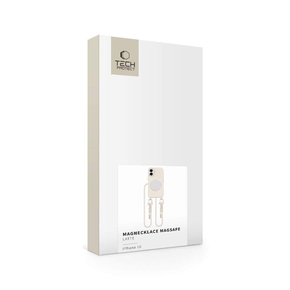 Tech-Protect MagNecklace MagSafe-etui med snor til iPhone 16 - Beige