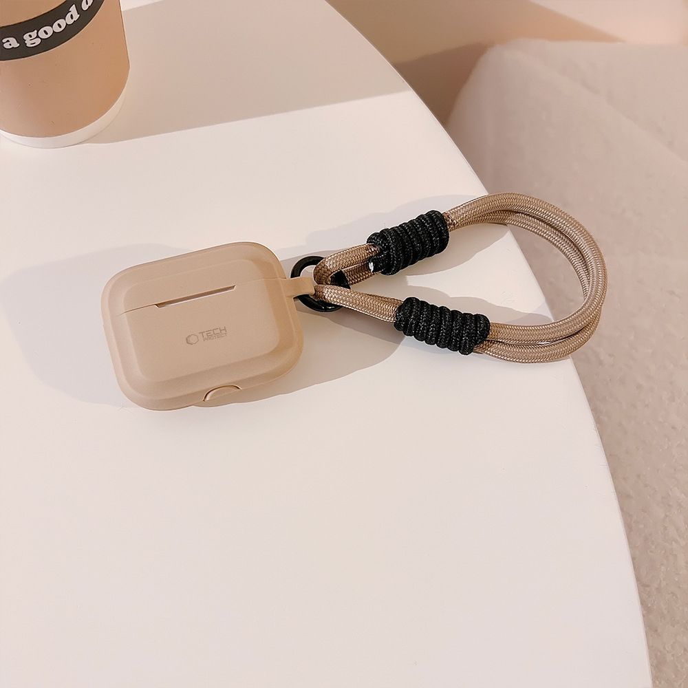 Tech-Protect Silicone Rope Case til Apple AirPods Pro 1/2 - Lysebrun